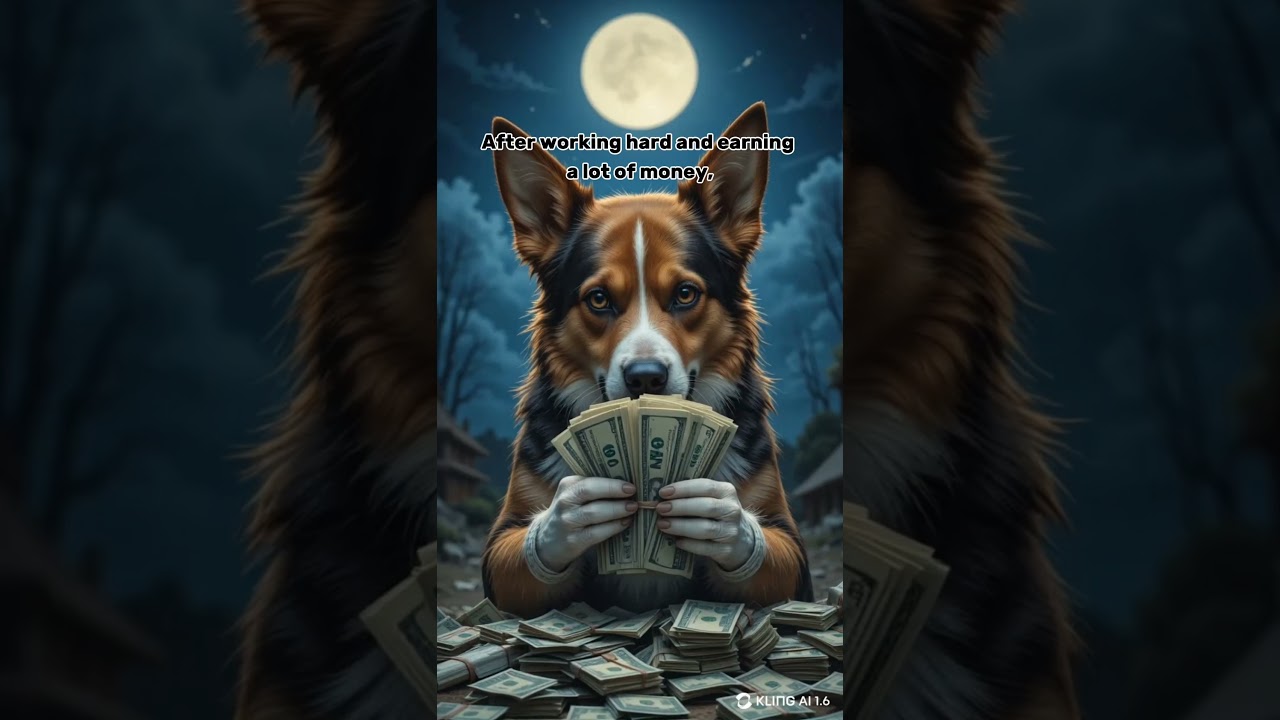 A poor dog used to sell clothes on the street 