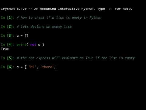 How to Check if a List is Empty in Python - MasteringCode.net - YouTube How To Check If A List Is Empty In Python - Masteringcode.Net - Youtube