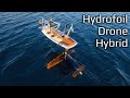 Drone motors on a hydrofoil surfboard