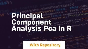 principal component analysis pca in r