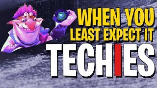 Techies When You Least Expect It - DotA 2 Funny Moments