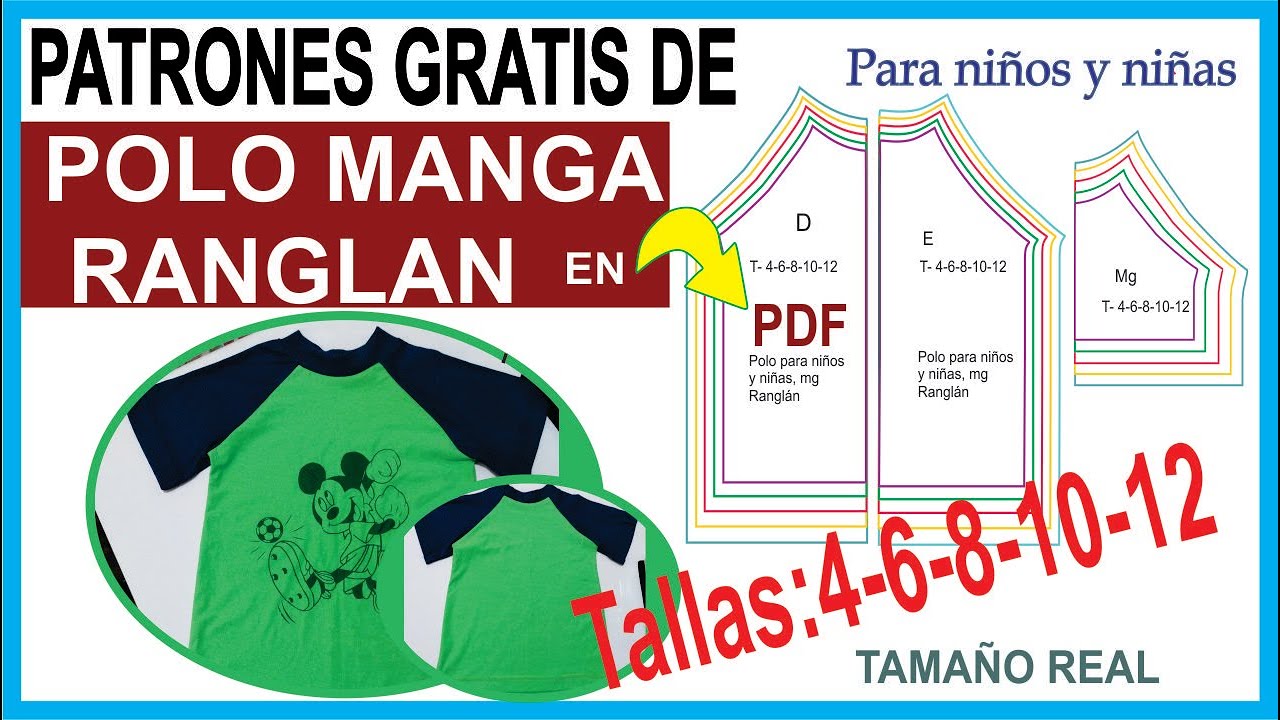 audición aliviar Florecer ✨✓ PATRONES GRATIS para POLOS DE NIÑOS MANGA RANGLÁN - TODAS LAS TALLAS en  PDF - YouTube