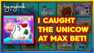 UNICOW AT MAX BET, WHOA!! Journey To The Planet Moolah Slot!