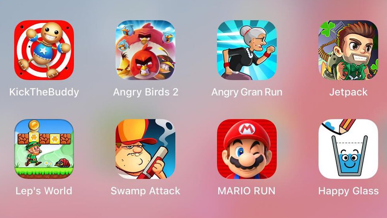 Super Mario Run,Happy Glass,Jetpack,Swamp Attack,Angry Gran Run,Lep's ...