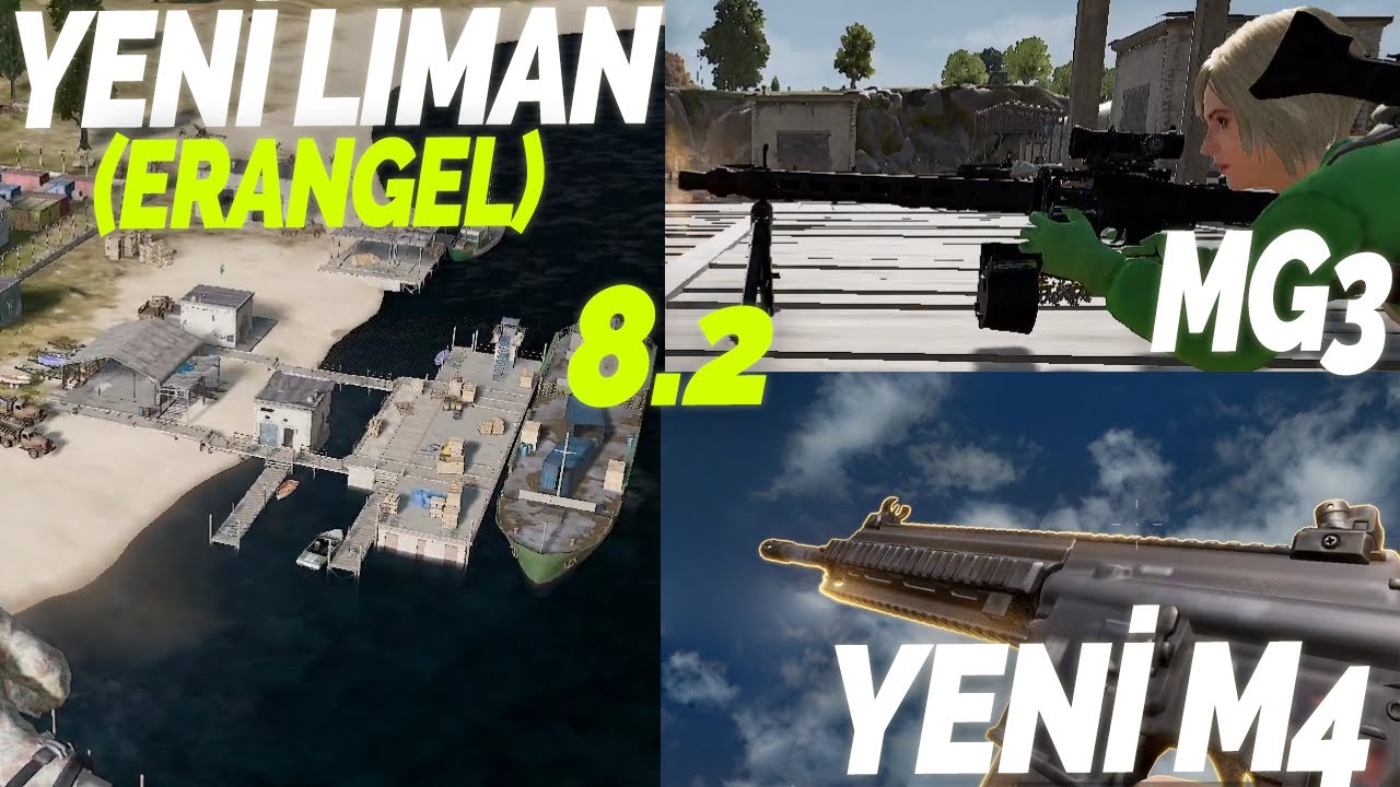 8 2 guncellemesi erangel yine degisti yeni silah mg3 u test ettik yeni m4 kar98 ve sks pubg youtube