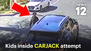 Exclusive video: Man tries to steal car with 2 kids inside, police say