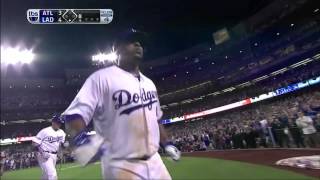 Juan Uribe Hits A Hr, Bottom Of The 8Th Inning. Dodgers Vs Braves. Game 4 Nlds, 2013.