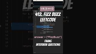 Leetcode 412 -  Fizz Buzz #leetcode #python #faang #codinginterview #interviewquestions  #coding