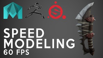 Autodesk Maya, Zbrush, Substance Painter - Stylized Axe Speed Modeling - 60fps