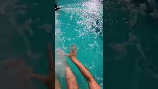 Waterslide into pool full of giant fish #funny #memes