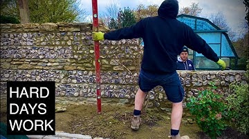 Building A Flint Block Stone Wall - Nearly There!