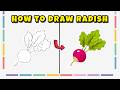How to Draw a Radish – Easy Vegetable Drawing Tutorial with Markers