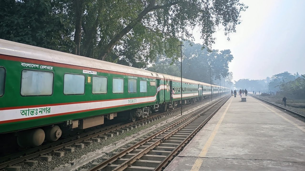 Dhaka to Panchagarh intercity UP 705 Beauty Queen Ekta Express Ishwardi bypass in locomotive 6627 💖
