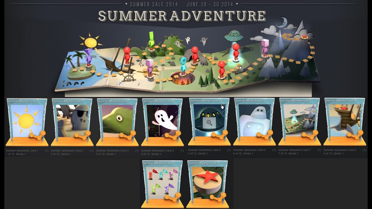 Steam Summer Adventure 2014 Badge crafted with 10 trading cards YouTube Steam Summer Adventure 2014 Badge crafted with 10 trading cards YouTube