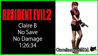 Resident Evil 2 (PSX) No Save, No Damage - Claire B - (1:26:34) [Commentated]