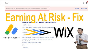 Earning at risk, Google AdSense integration with Wix Website