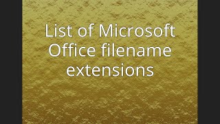 List of Microsoft Office filename extensions