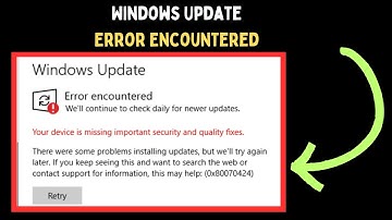 How to Fix Windows Update Error Encountered on Windows 11