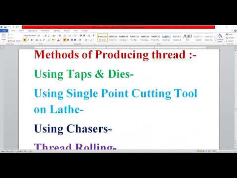 Screw Thread Cutting - YouTube