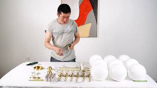 Sphere & Stem Chandelier 9 Heads—installation video