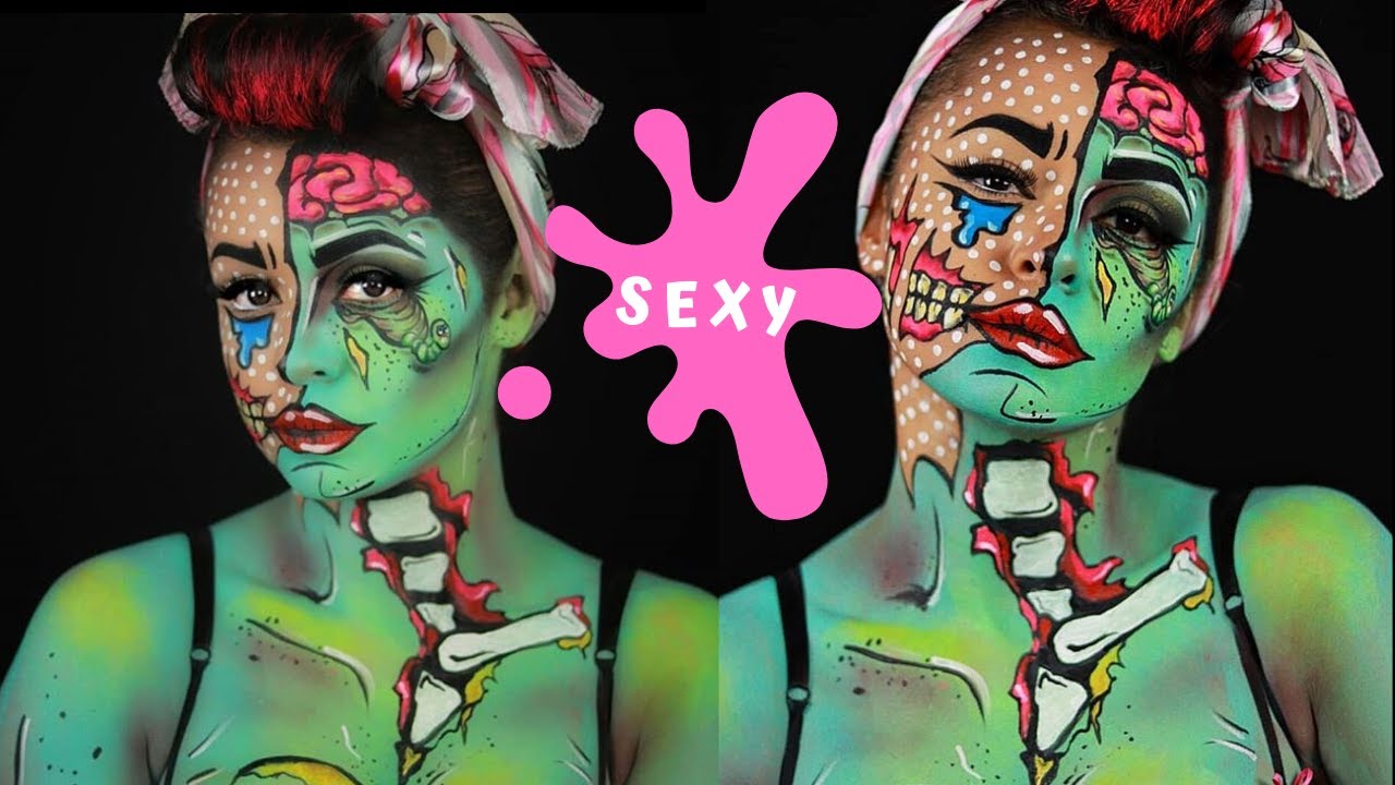 💥🧠🧟‍♀️ POP ART ZOMBIE Makeup TUTORIAL  - HALLOWEEN MAKEUP TUTORIAL 2022💥 - CAROLINA ESCALANTE