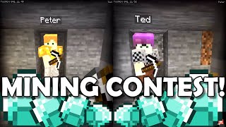 MINING CONTEST! | Minecraft 2Player SPLIT SCREEN CoOp PART 12 | Nintendo Switch Bedrock | BASEMENT