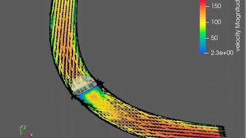 Transient Simulation of Velocity Vectors in an Elbow with a Throttle
