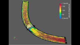Transient Simulation of Velocity Vectors in an Elbow with a Throttle