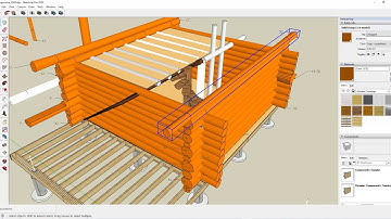 Log House Tutorial - drawing sketchup placing logs part #2