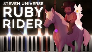 Video thumbnail of "Steven Universe · Ruby Rider | LyricWulf Piano Tutorial on Synthesia"