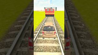 GTA 5 में Car Vs Train 💥🚂 Dangerous Crash Stunt! 😱 #shorts #gta5