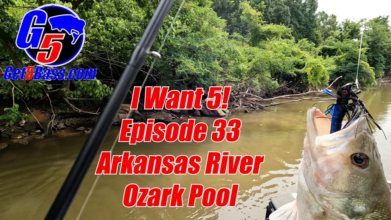 Arkansas River Bass Fishing – I Want 5! Episode 33 #arkansasbassfishing #bassfishing #toughday