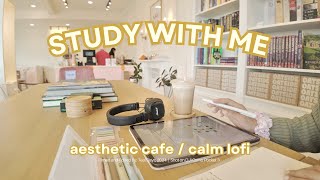 STUDY WITH ME 2hrs with breaks ⛅ 50/10 pomodoro with calm lofi music | cute cafe ambience   ✍
