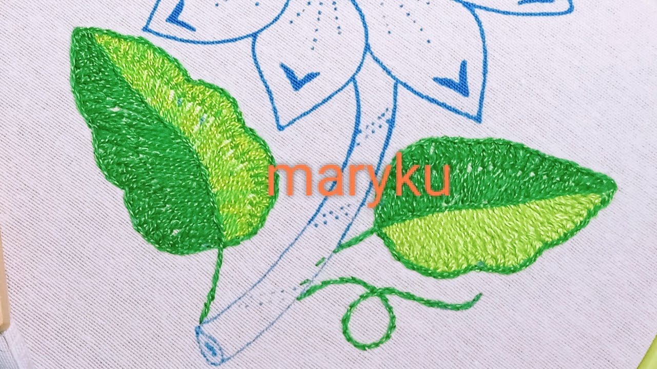 Bordando hojas y tallos pequeños puntada fácil y hermosa mira hasta el final 🦋