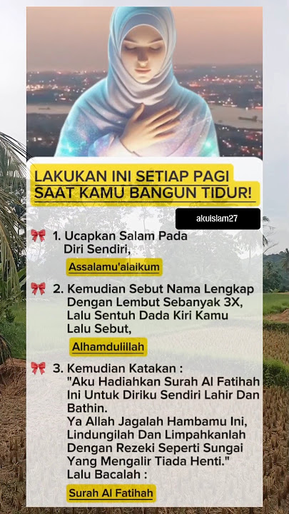 Bagian357|| Lakukan ini setiap kamu  bangun tidur.