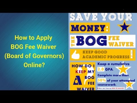 BOG Fee Waiver - Apply Legal Waiver Online