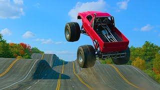Monster Truck Wave Road Impossible Challenge – BeamNG Drive Gameplay #01 screenshot 5