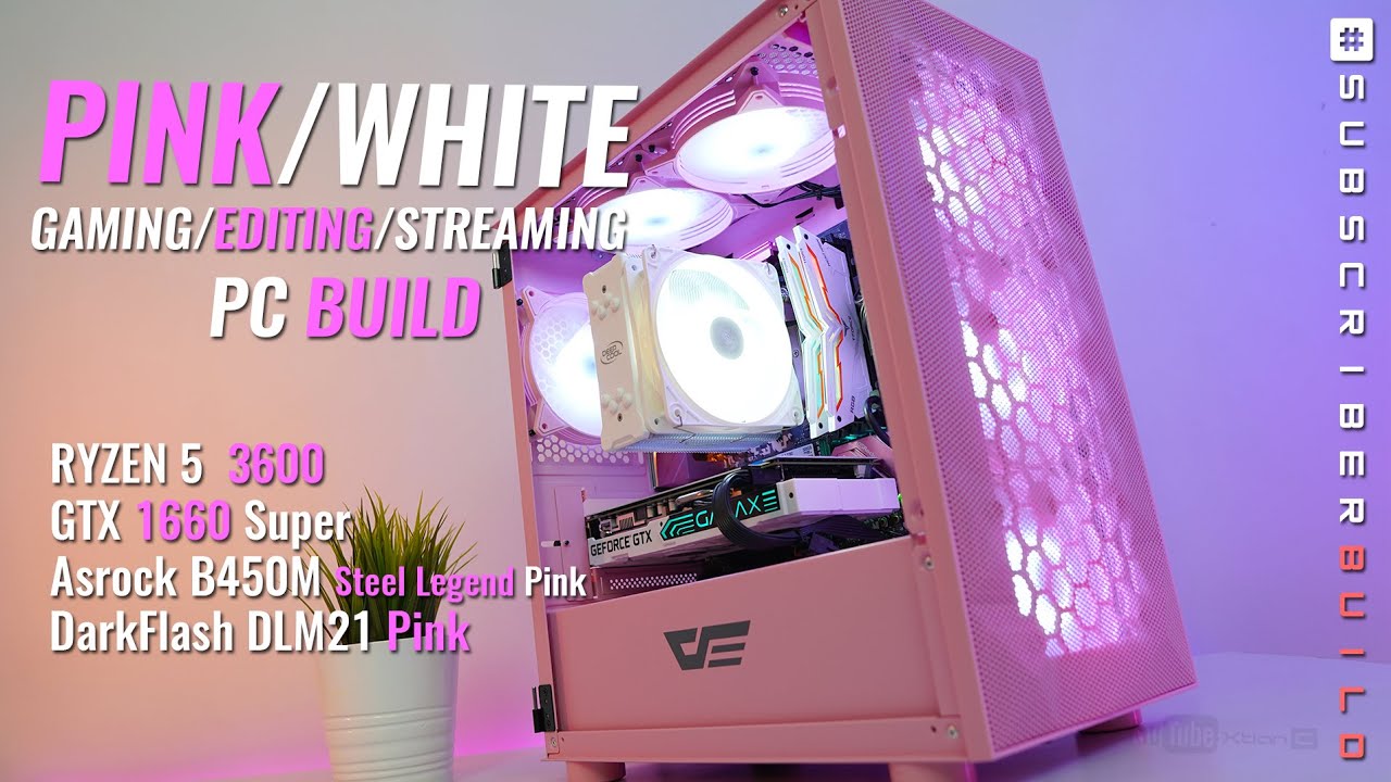 Aesthetic Pink And White Pc Setup - Usio Wallpaper