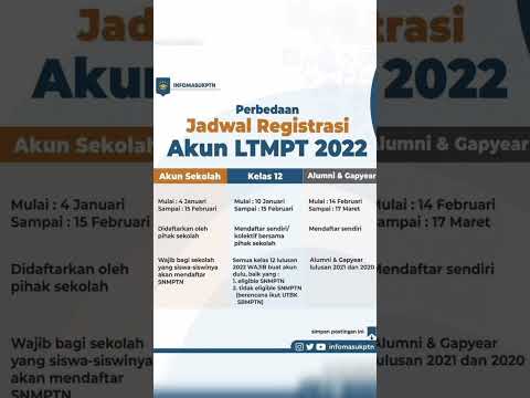 Jadwal buat akun ltmpt 2022