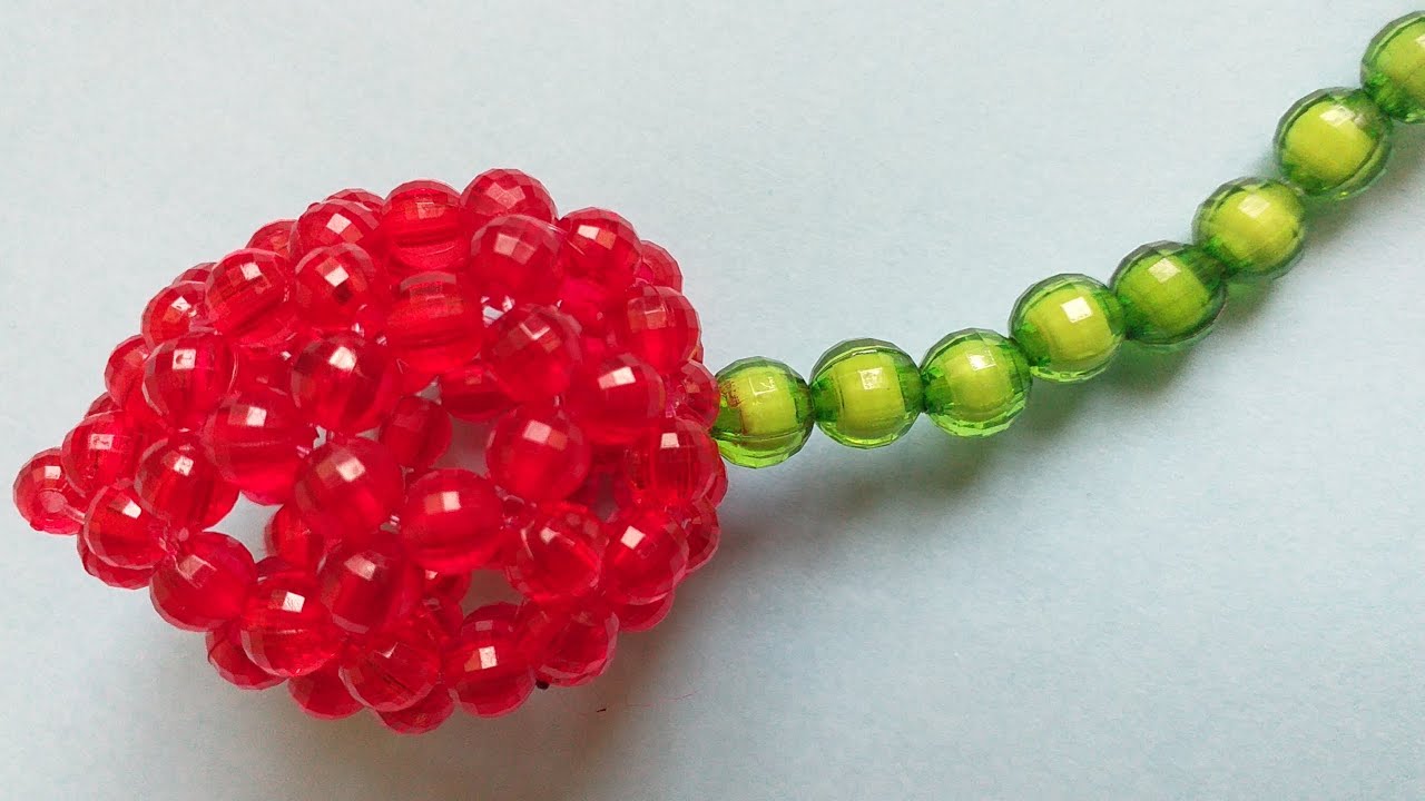 পুতির লিচু/পুতির কাজ/How To Make Beaded Litchi/Beaded Showpiece /পুতির শোপিস/beads fruits