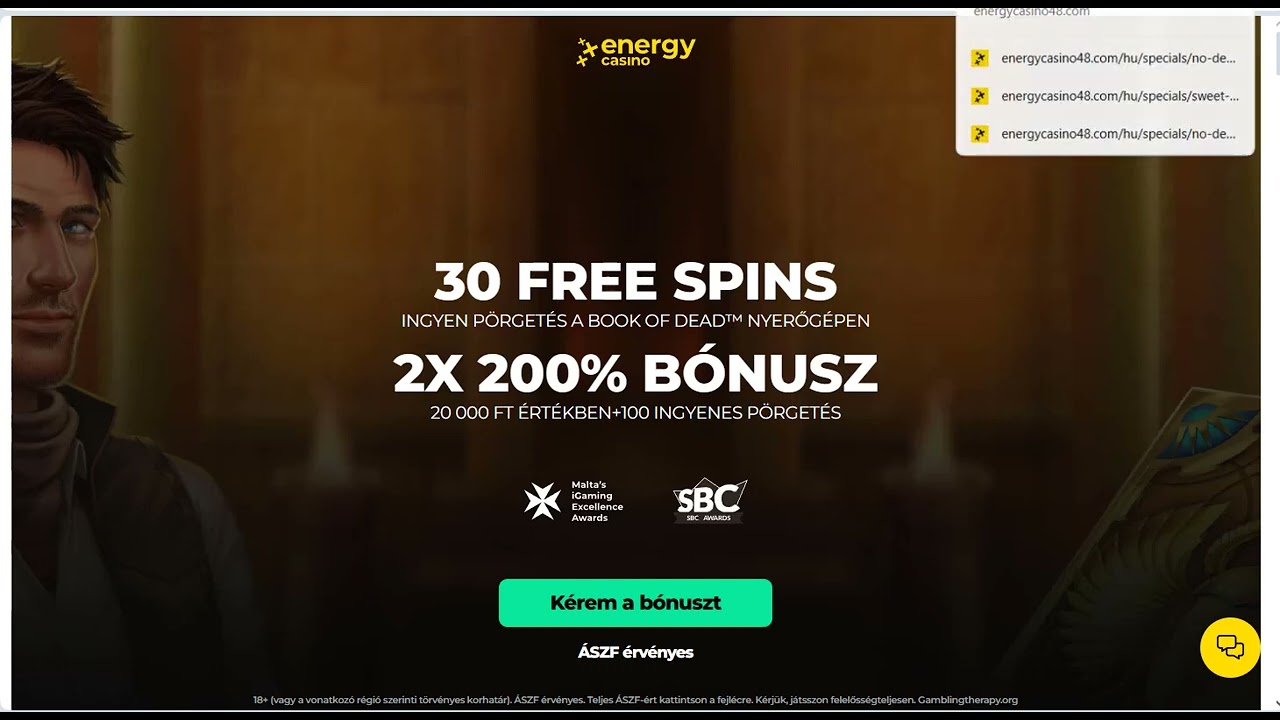 Energycasino promóciós kódok és bónuszok vizuális bemutatója