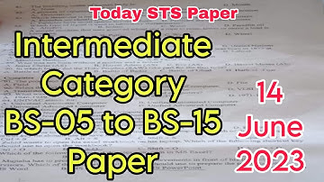 today sts intermediate category paper || intermediate category sts 5 to 15 || 14-06-2023 || Part-01
