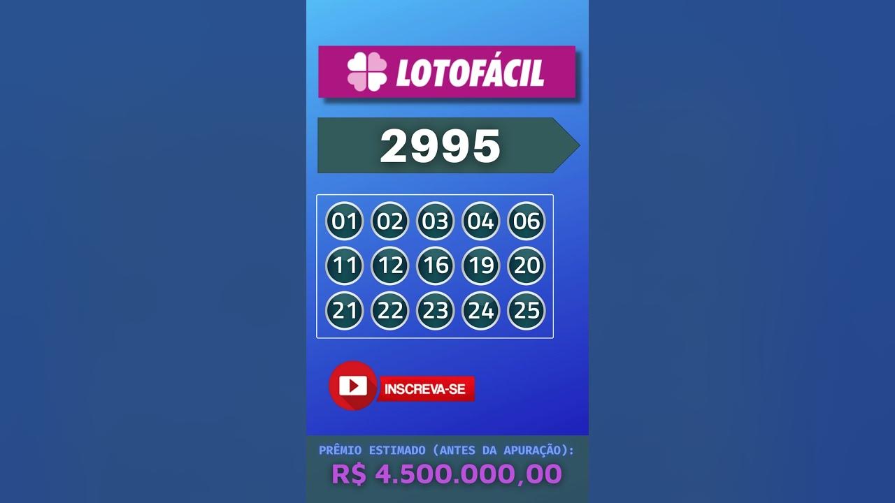 RESULTADO LOTOFACIL SORTEIO 2995 DO DIA 05/01/2024 