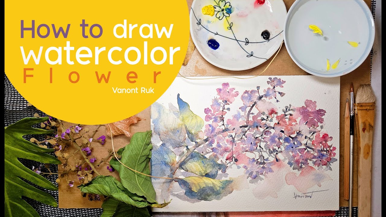 How to paint flower in loose watercolor technique - YouTube