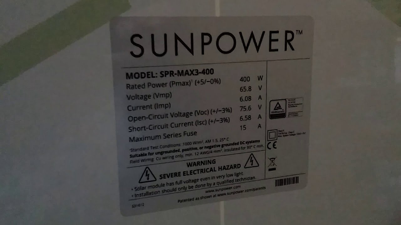 Panou fotovoltaic Sun Power de 400 W !!!