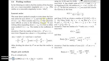 2.4 Finding residues. Multiple pole methods