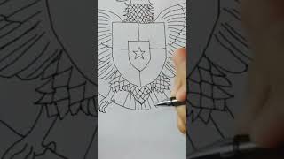 CARA MENGGAMBAR LAMBANG BURUNG GARUDA PANCASILA INDONESIA