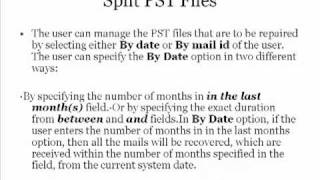 How split PST file software works
