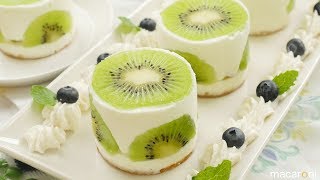 混ぜて簡単冷やすだけ！つぶつぶ キウイ ヨーグルト ケーキ の作り方