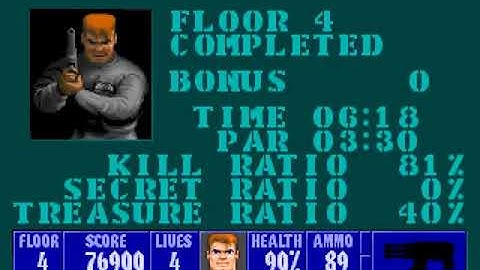 (DOSBox) - MS-DOS Wolfenstein 3D (1992) Part II - Final (Easy Mode)